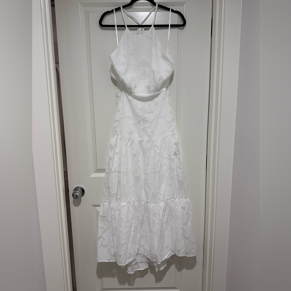 Lulus White Halter Dress, Size Larger NWT